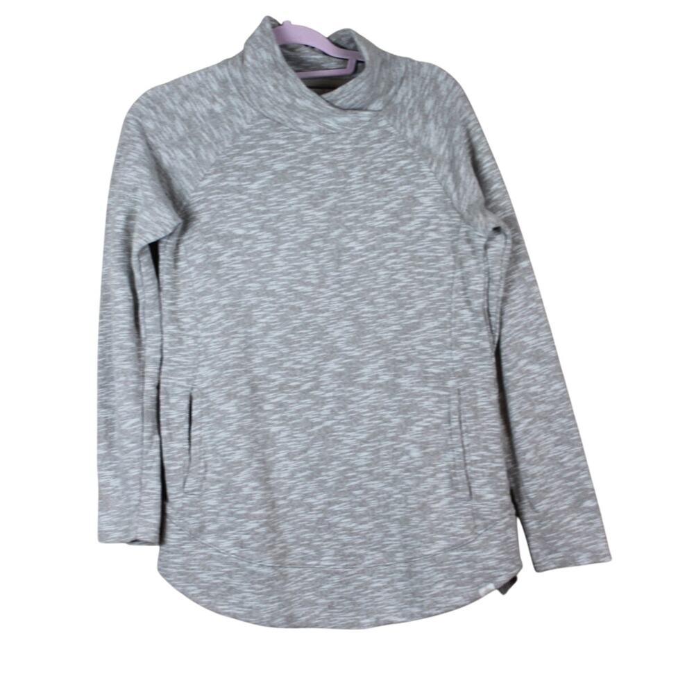 Prana Calexa Neutral Tunic Cowl Neck Relax Fit Active Athleisure Cozy Sweatshirt